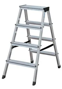Krause Dopplo Leitern, 2x5 Stufen, mit Plattform, zusammenklappbar, Aluminium